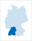 Landkarte zeigt B-W innerhalb Deutschland